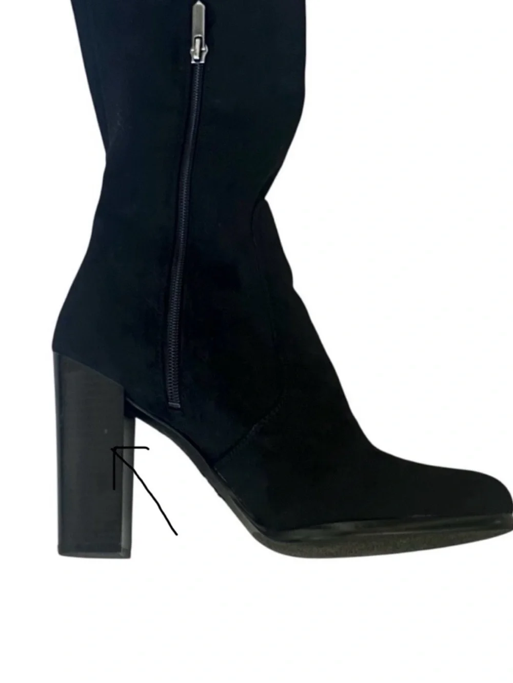 Sam Edelman Black Suede Over The Knee High Heel Vena 2 Boots Size 10
